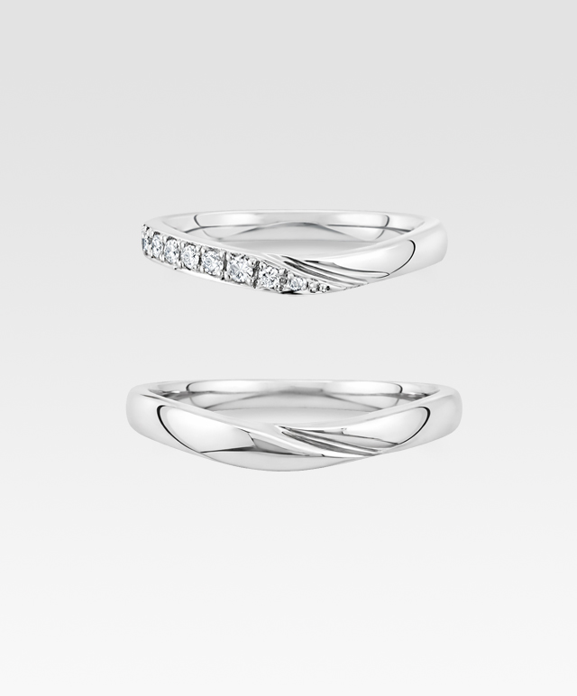 V字・クロスデザインの結婚指輪 10