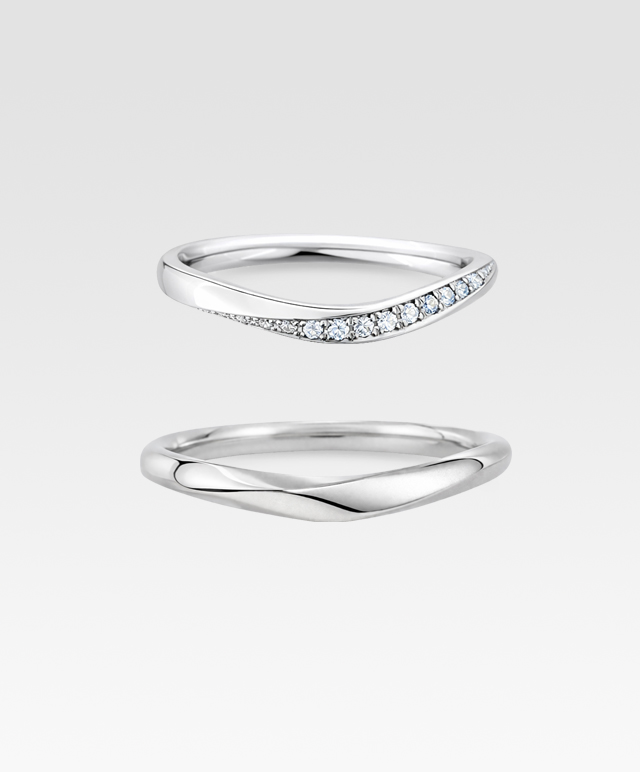 V字・クロスデザインの結婚指輪 2
