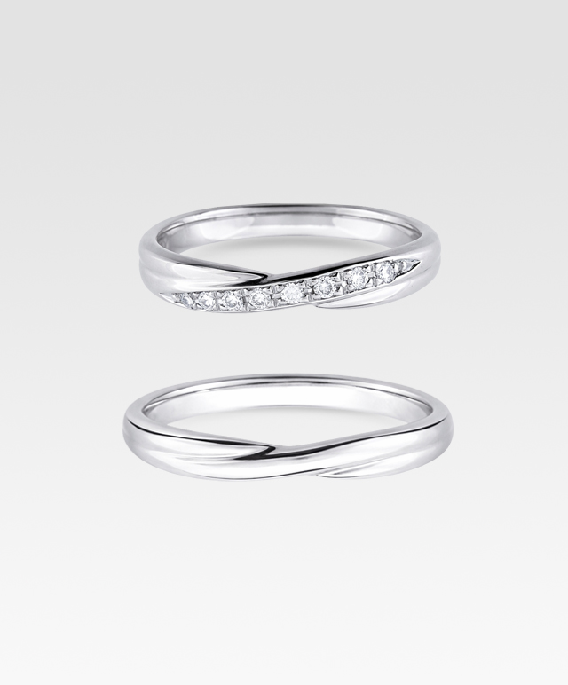 V字・クロスデザインの結婚指輪 9